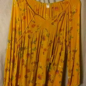 Yellow floral shirt